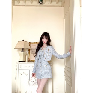 重工外套无袖 小香风套装 连衣裙名媛两件套女 miu系千金 越韩小鱼