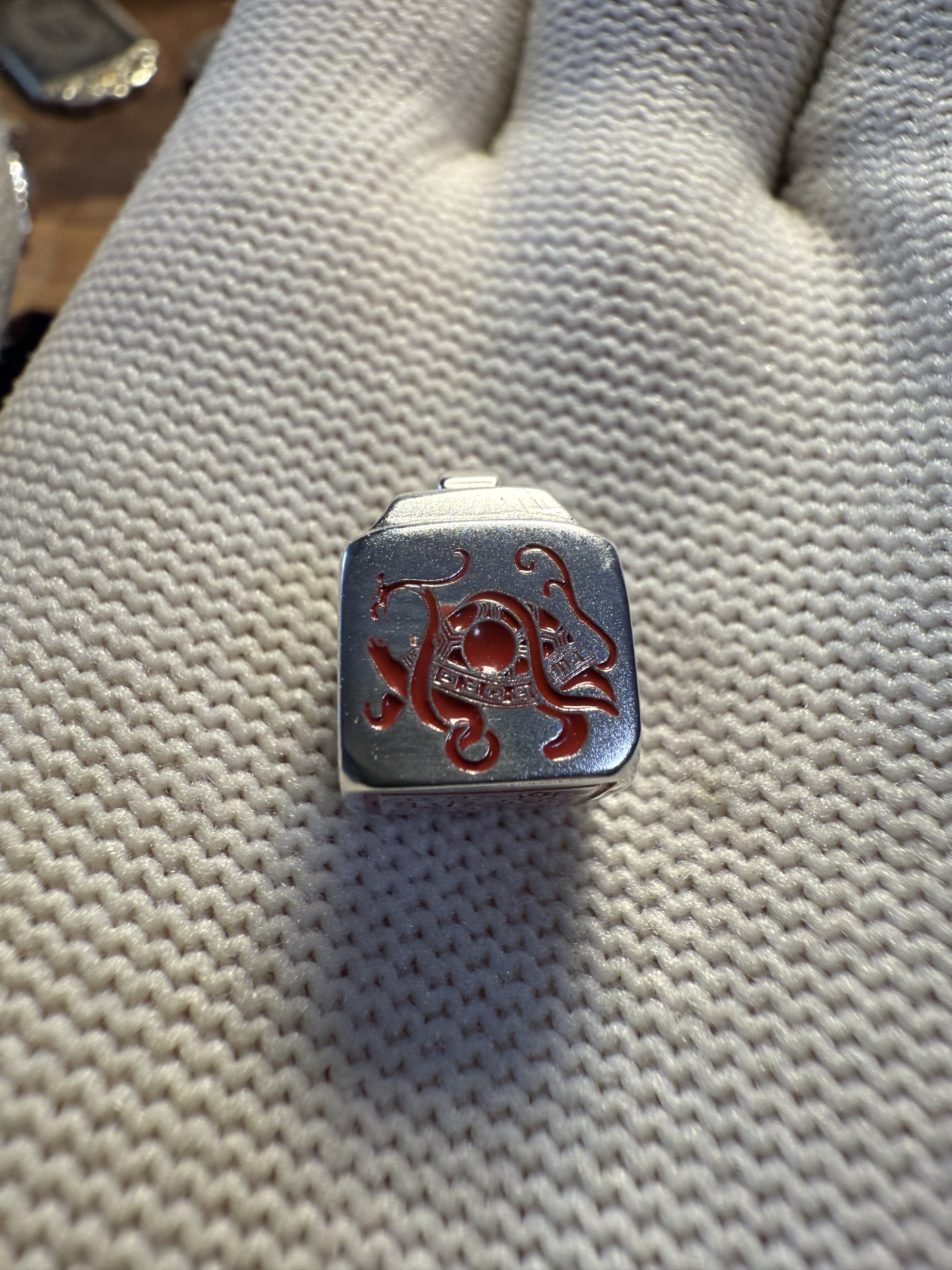 戴礼记999足银实心道经师宝印章吊坠青龙白虎朱雀玄武填制朱砂