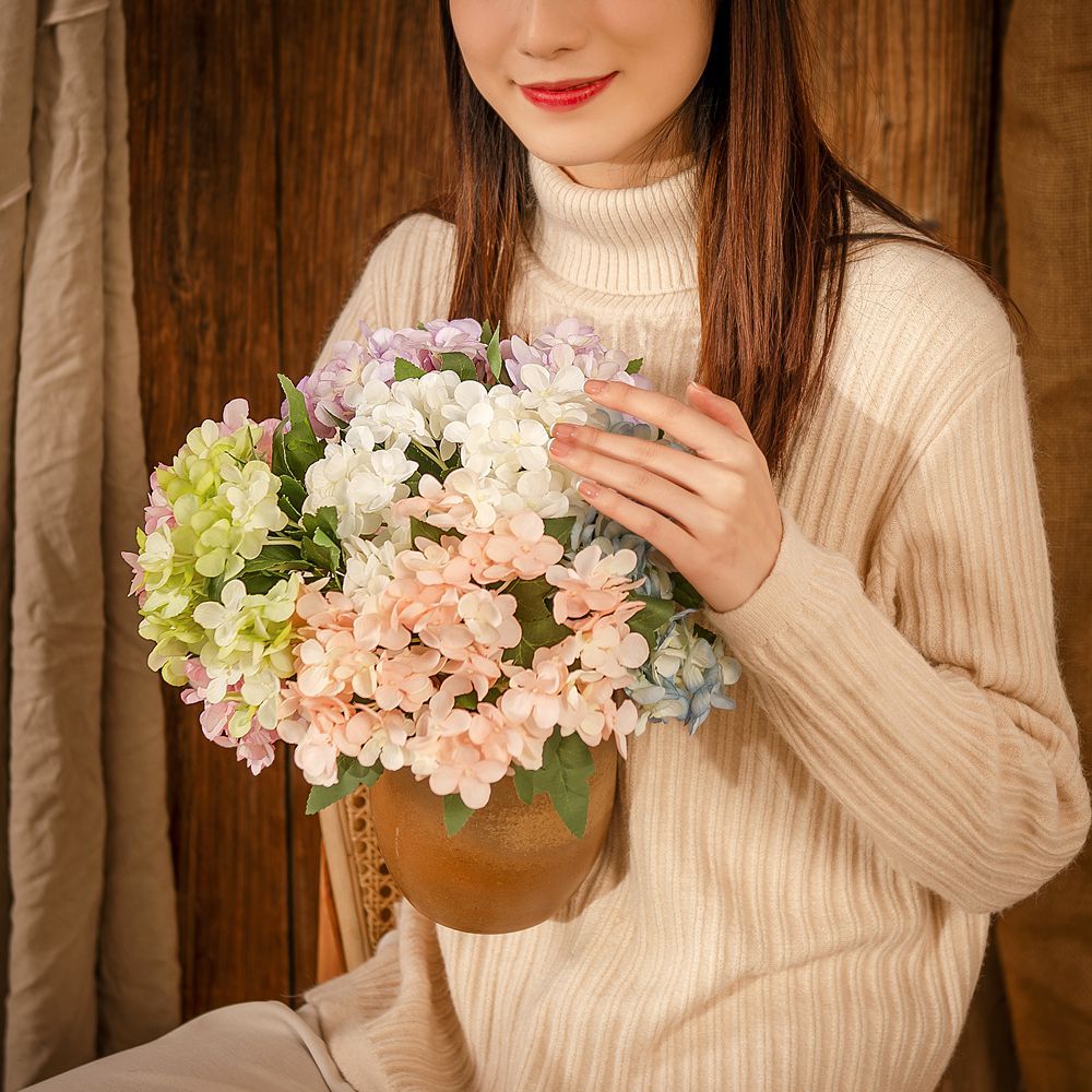 小把水漾绣球INS风仿真花厂家家居装饰跨境婚庆假花MW66790 鲜花速递/花卉仿真/绿植园艺 仿真绿植 原图主图