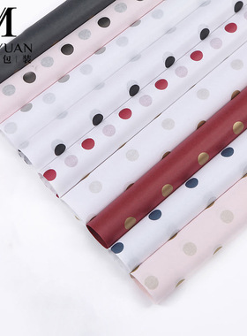 优质雪梨纸印花拷贝纸鲜花包装内衬波点纸7050CM现货