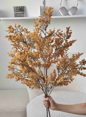 油画雾凇仿真绿植摆设假花花束花艺装饰摆件高级感侘寂风桌面插花