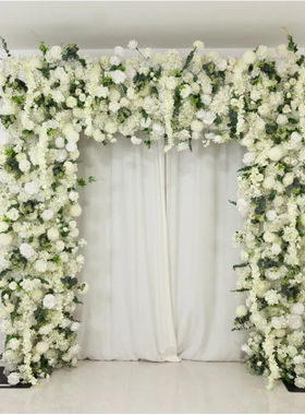 白色方形拱门花艺 花门摆件婚庆迎宾拍照婚纱橱窗仿真花布景道具