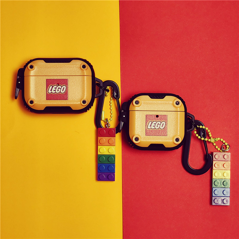 潮牌乐高锁扣适用AirPods pro2苹果无线蓝牙耳机保护套3/4/5代男女