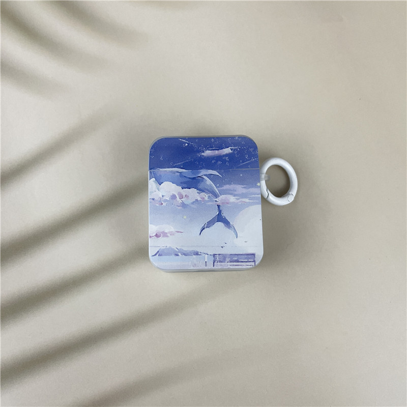 ins风大海鲸鱼适用苹果AirPods pro2无线蓝牙耳机保护套1/2方形3代壳pro