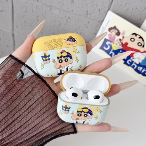 蜡笔小新适用AirPods1/2/3/4代苹果无线蓝牙耳机保护套华为Freebuds4/5i/6i/7i/por/pro2/pro3/se2/FreeCIip