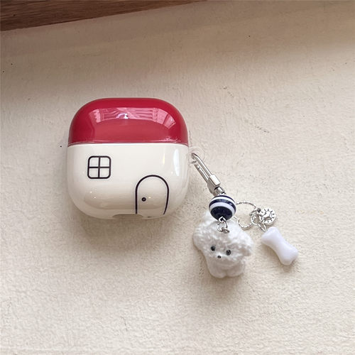 简约线条房子小狗适用AirPods1/2/3/4/5代苹果无线蓝牙耳机保护套pro2/3华为Freebuds 6i/se2/SE3/FreeCIip2