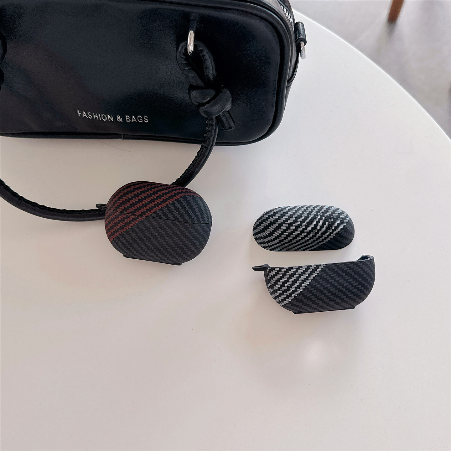 碳纤维纹AirPods1/2/3/4/5代苹果无线蓝牙耳机保护套华为Freebuds4/5i/6/6i/7i/por/pro2/pro3/se2/FreeCIip