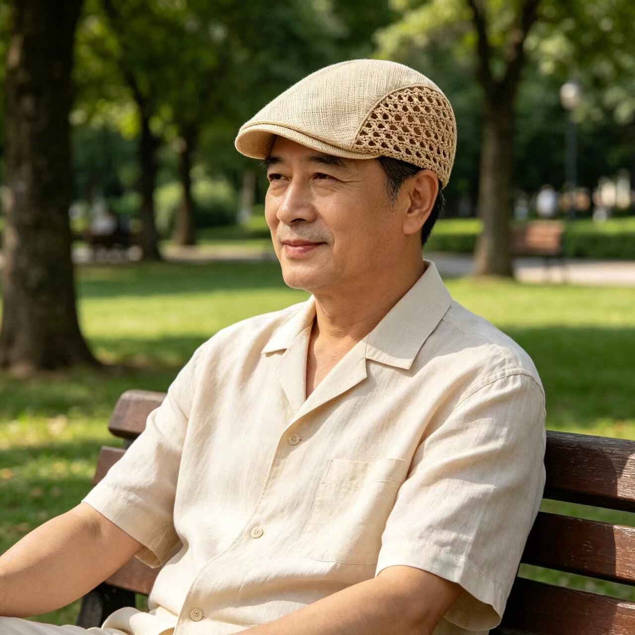 夏季镂空鸭舌帽男男时尚草帽遮阳