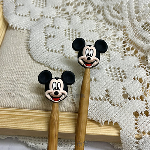 童趣经典米奇头棒针针堵可爱针织针防脱防滑针帽毛线编织工具配件