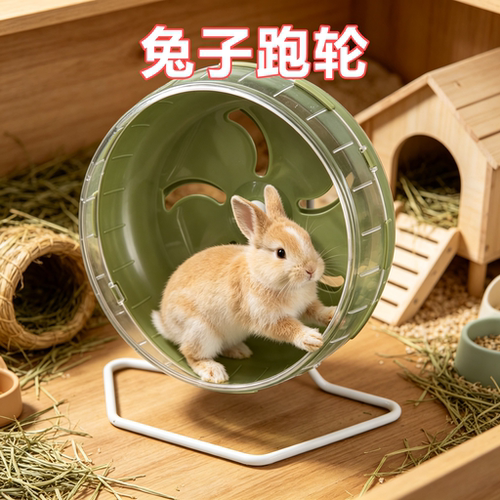 兔子专用静音跑轮金丝熊跑步机解闷自嗨神器转滚轮跑球造景用品