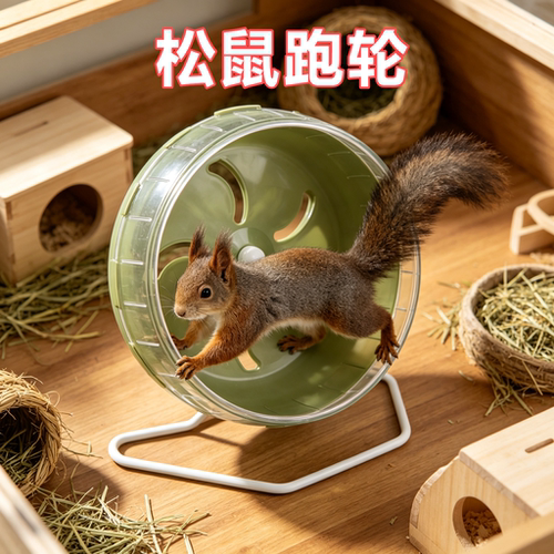 松鼠专用静音跑轮金丝熊跑步机解闷自嗨神器转滚轮跑球造景用品
