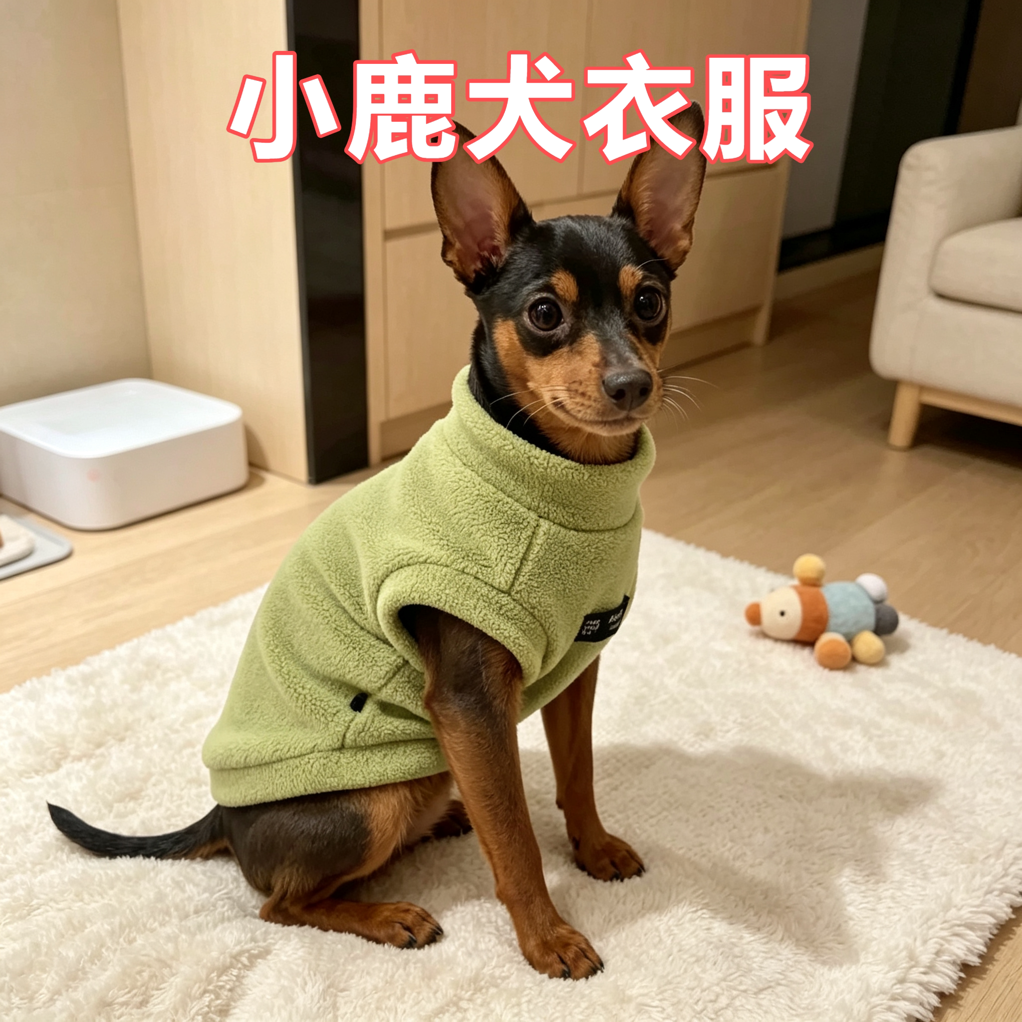 小鹿犬猫专用衣服过冬神器双面绒加厚背心小中型犬秋休闲奥粒绒