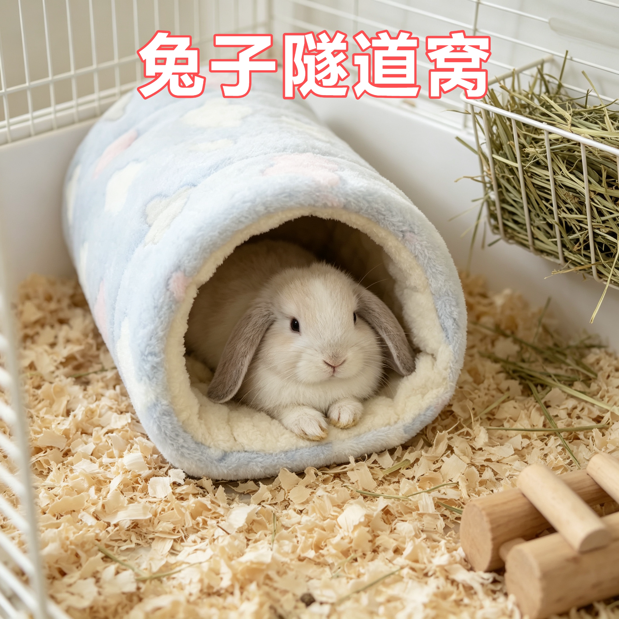 兔子专用棉窝小宠隧道花枝鼠吊床通道蜜袋鼯荷兰猪豚鼠毛绒睡袋
