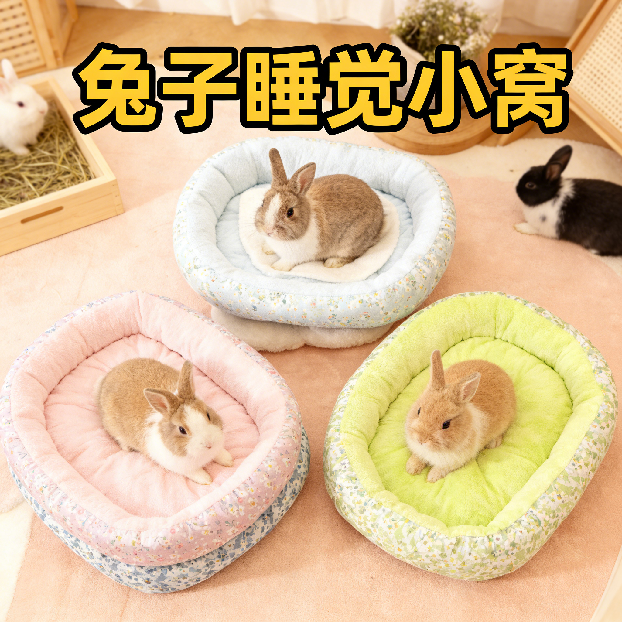 兔子睡觉小窝过冬专用保暖趴趴垫龙猫豚鼠荷兰猪垂耳兔侏儒兔窝垫,宠物/宠物食品及用品,兔兔专用窝,淘宝优惠券,粉丝福利购,淘宝优惠卷