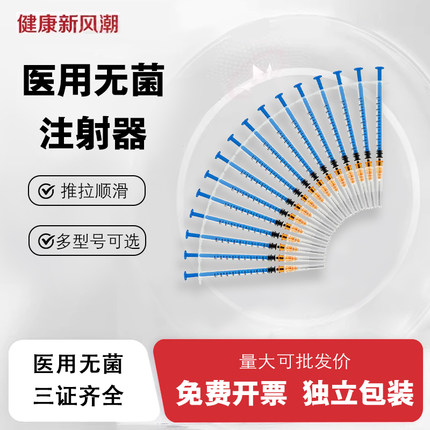 水光针头针管1ml一2毫升螺旋口注射器一次性医用螺口无菌美容皮试