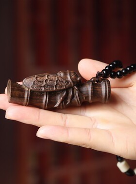 沉香木雕刻一鸣惊人手把件知了汽车挂件竹节蝉节节高升吊坠装饰品