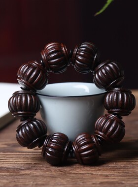 沉香木雕刻灯笼手串南瓜莲花佛珠文玩手把件念珠手持车挂件档位珠