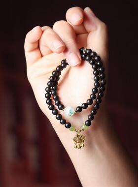 小蛮腰息肌丸香古法合香珠手串双圈手链非遗天然中药香五行合香珠