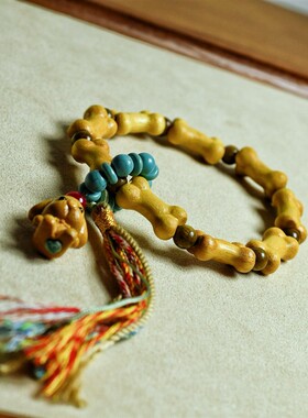 C149 可爱骨头串 澳檀木实木精工雕刻送礼礼品