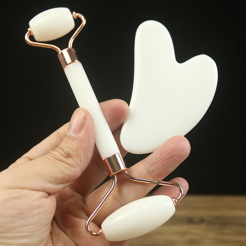 脸部按摩器非玉石滚轮女面部提拉放松美容仪眼部刮痧板家用双头推