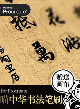 Procreate笔刷 中华书法楷书隶书草书瘦金体书写印章iPad 丁喵