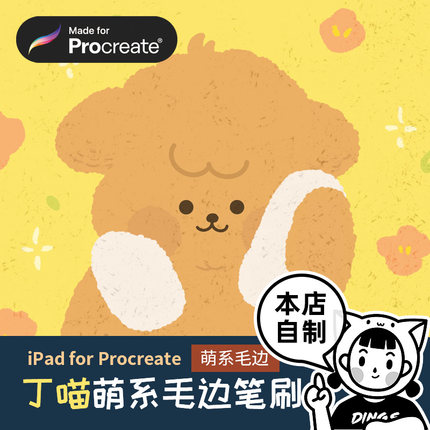 Procreate笔刷 萌系毛躁边缘ipad绘画零基础教程 丁一喵dymiao