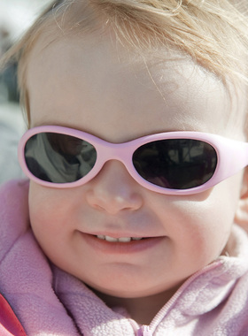 婴儿小圆框软硅胶防紫外线墨镜