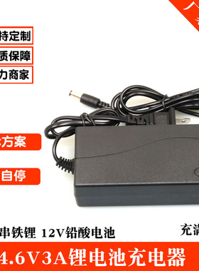 14.6V3A2锂电池充电器3.2V4串磷酸铁组12.8V12V铅酸电池动力14.4V