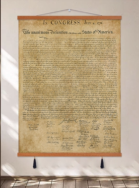美国独立宣言Declaration of Independence复古墙壁挂画宿舍酒吧