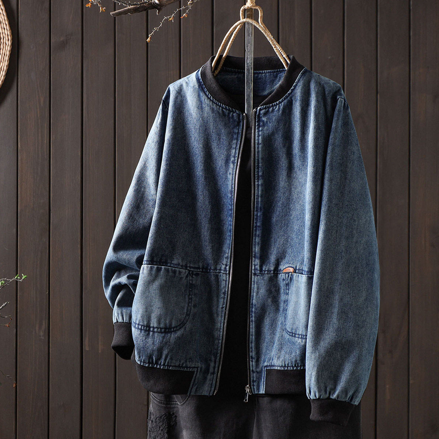 春季新款宽松小立领牛仔外套女士复古磨白做旧水洗纯棉蓝色短外套,女装/女士精品,短外套,淘宝优惠券,粉丝福利购,淘宝优惠卷