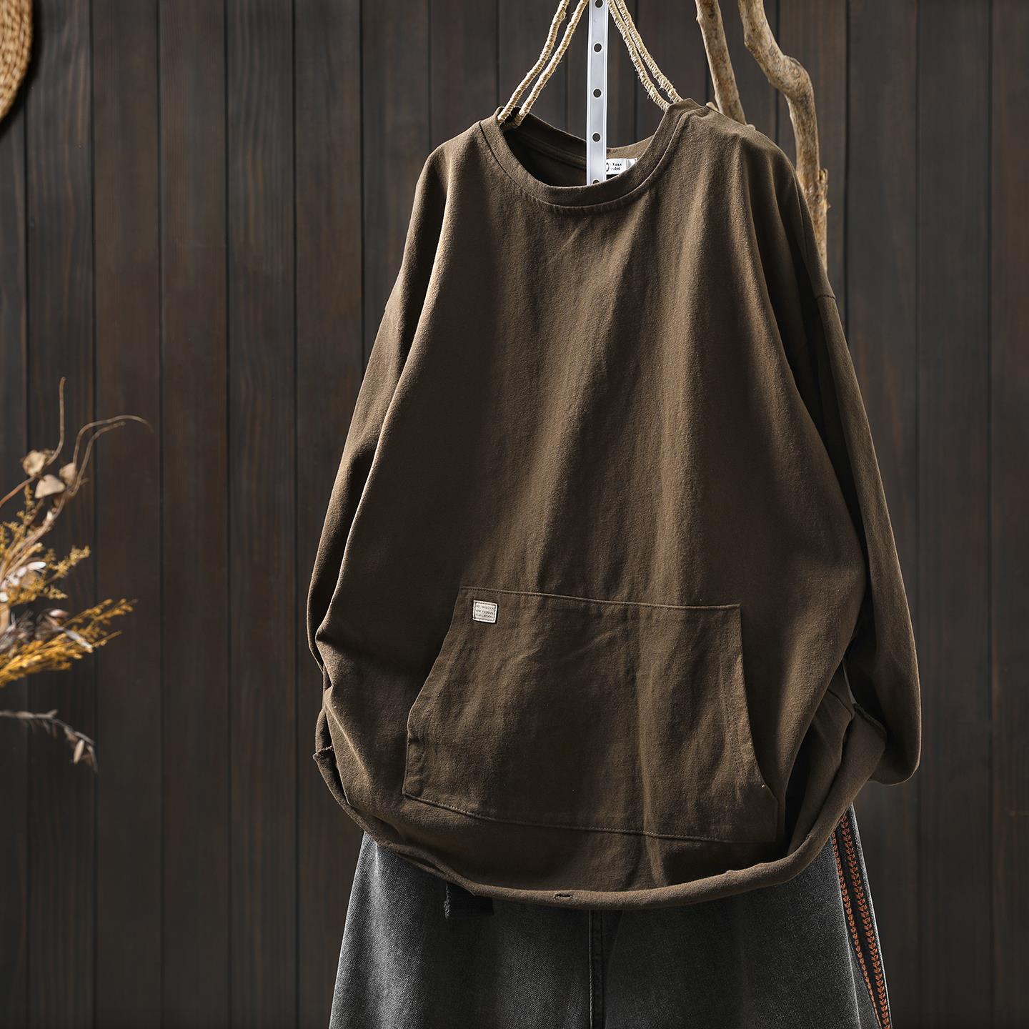 内搭可外穿打底衫女2026春新款流行洋气超好看慵懒风长袖t恤小衫