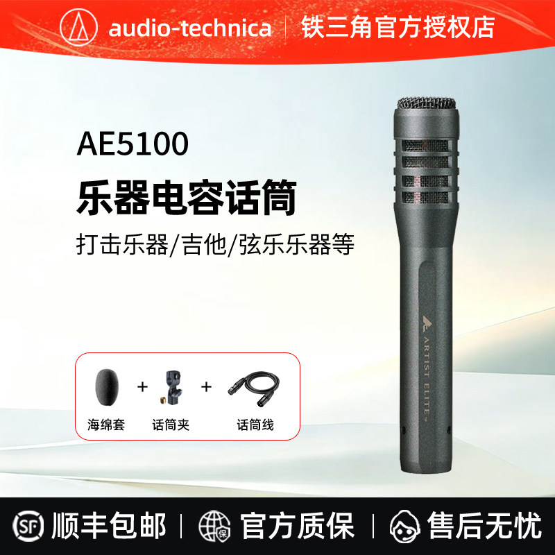 AudioTechnica/铁三角 AE5100 打击乐器吉他鼓弦乐电容话筒麦克风