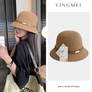 盈妹雨后梧桐丨遮阳帽子女2025新款洋气时髦春秋防晒渔夫帽太阳帽