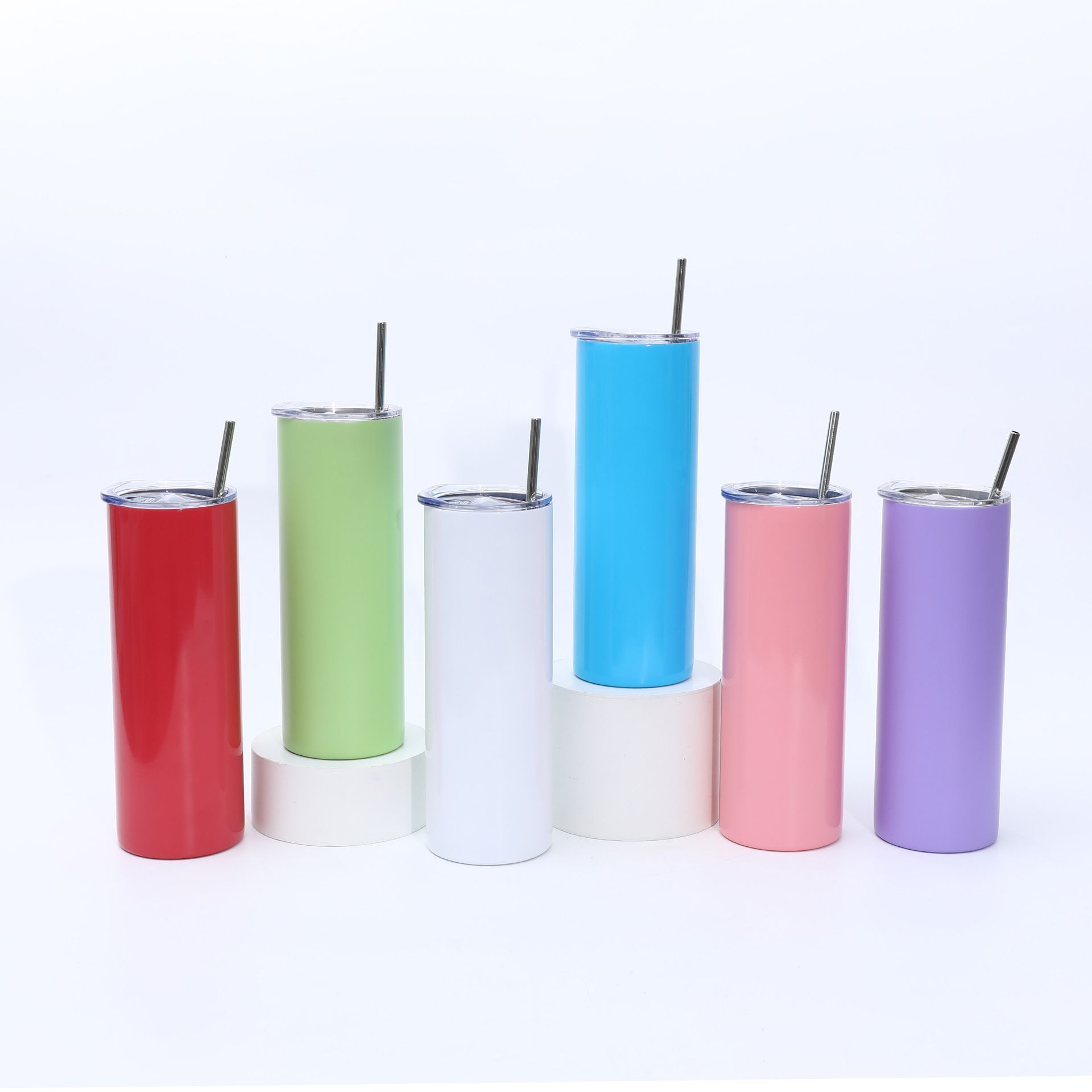 跨境时尚304不锈钢双层真空直身家用办公20oz吸管汽车简约保温杯