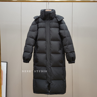 中戏长款羽绒服男女艺考生超长款过膝加厚冬季新款保暖宽松情侣
