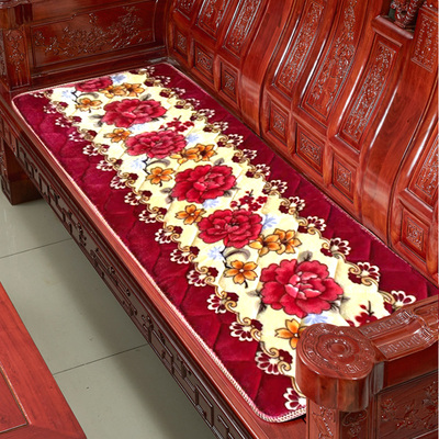 毛绒沙发垫子实木防滑老式沙发