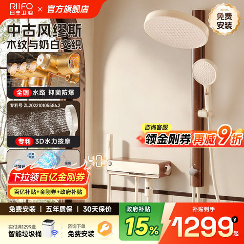 日丰中古风缪斯除氯淋浴花洒套装