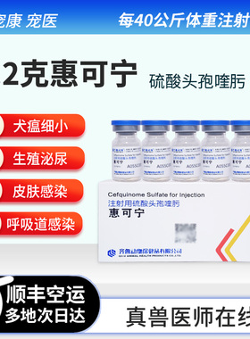 大惠可宁头孢喹肟200mg第四代犬瘟细小冠状病毒皮肤病狗狗消炎针