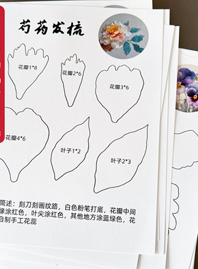 原创热缩图纸新手入门全套汉服发簪图册古风手工diy独家花型图片