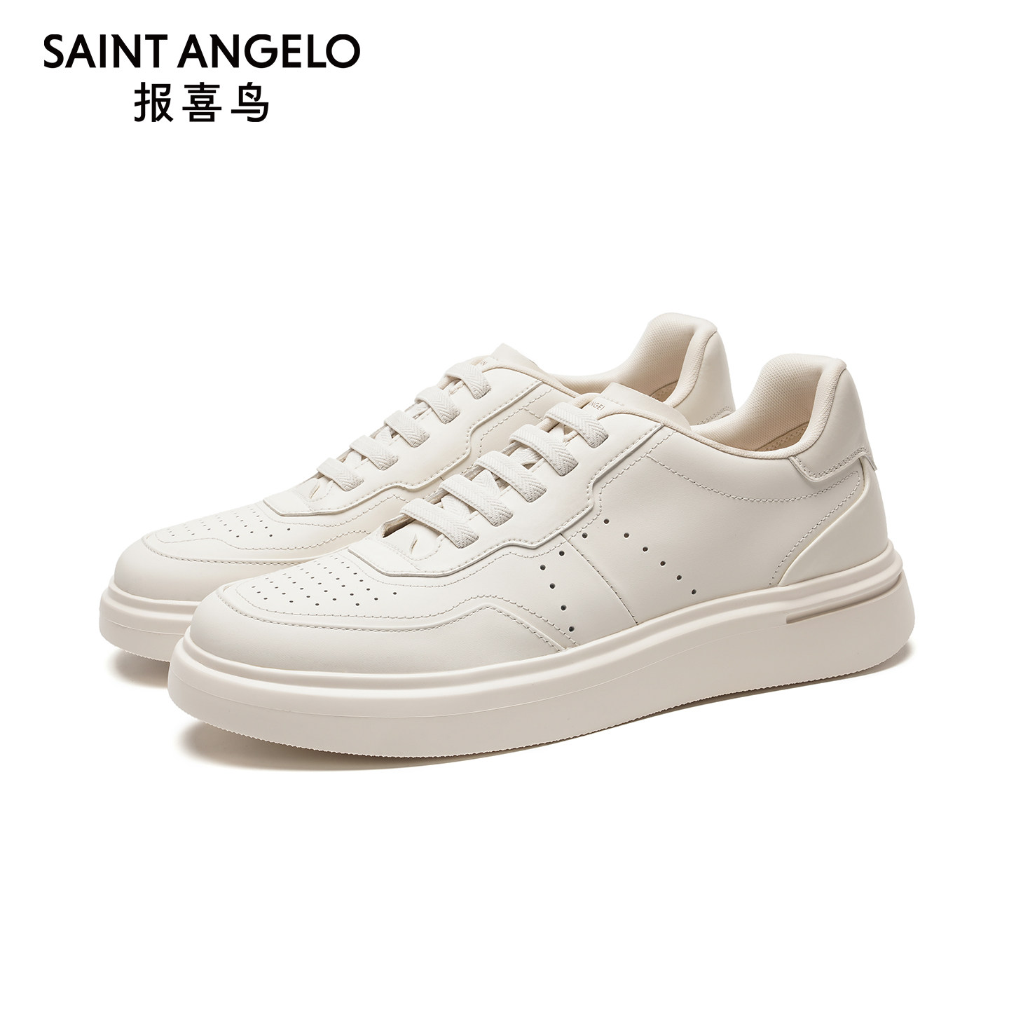 【商场同款】报喜鸟男鞋2026新款男士休闲板鞋真皮百搭潮流小白鞋