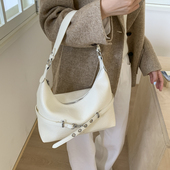 韩系小众大容量腋下包包女2026新款 单肩包黑色时尚 通勤斜挎托特包