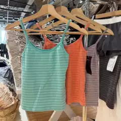 Brandy Bm American Casual Sweet Green Striped Camisole Bm Slim Fit Inner Wear Orange Striped Top