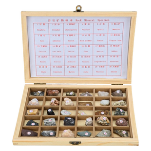 四年级岩石矿物标本盒小学科学四年级下册地理科普石头岩石化石活动式观察实验学生学具砾岩花岗岩玄武岩板岩