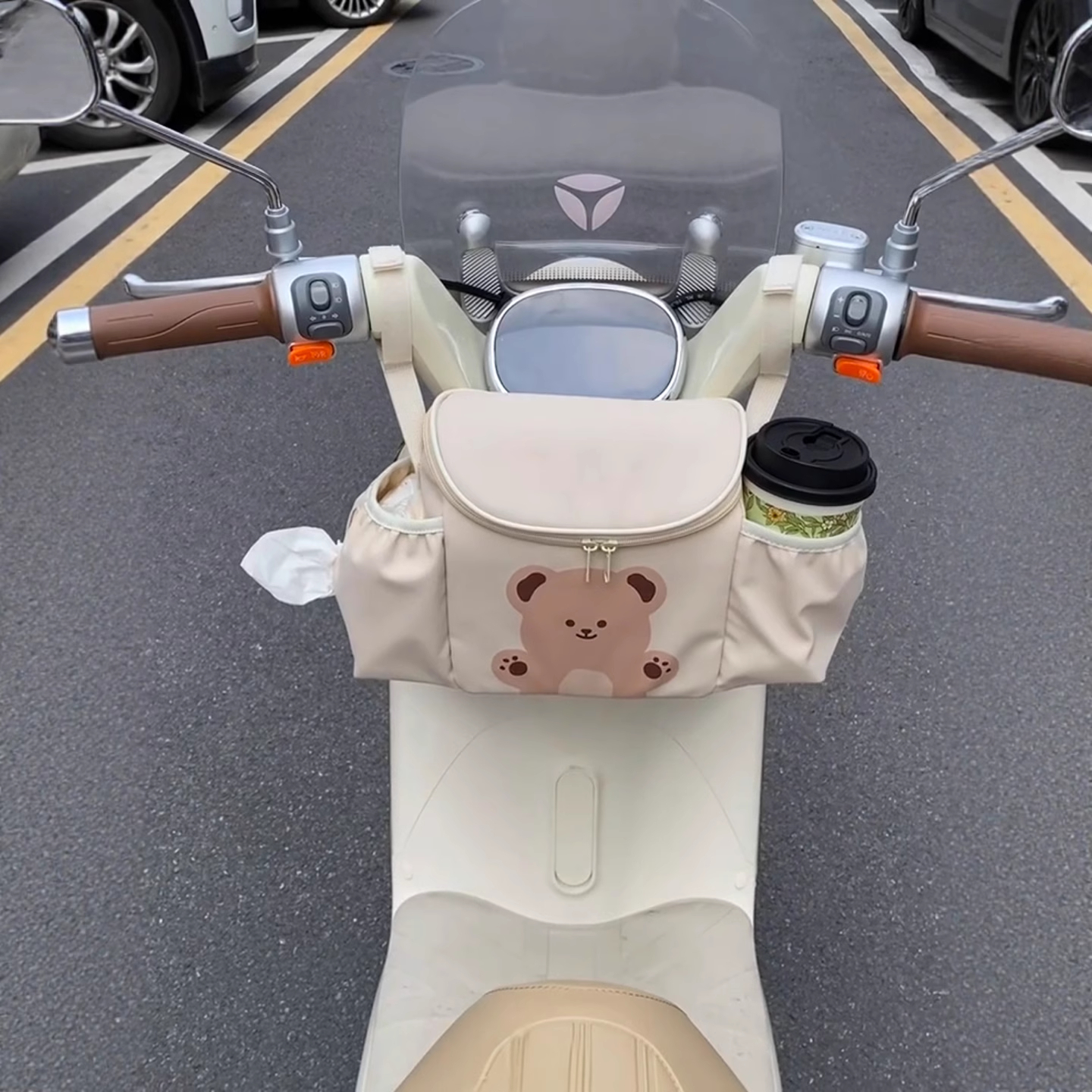 电动车挂包前置物兜放东西神器