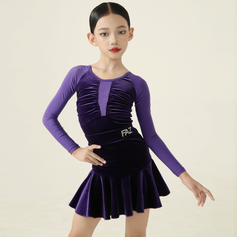 FAZ儿童秋冬练功训练服女童拉丁