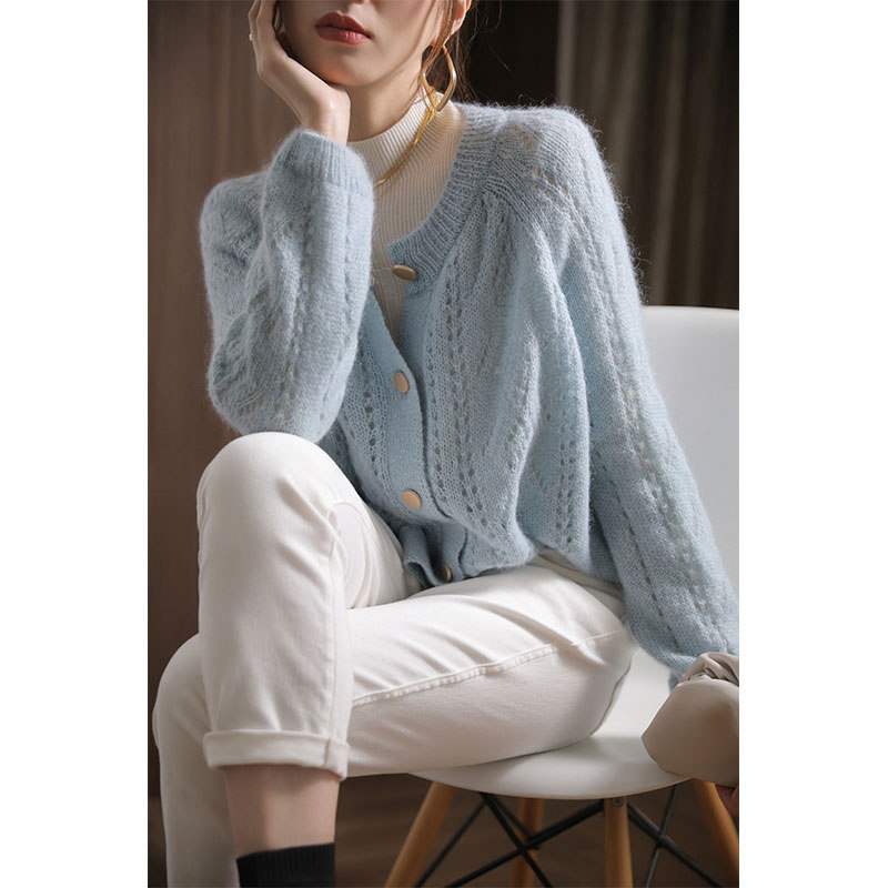 프렌치 테일 상품 유출 여성 고급 브랜드 할인 오리지널 주문 철회 여성 게으른 스타일 니트 가디건 스웨터 재킷