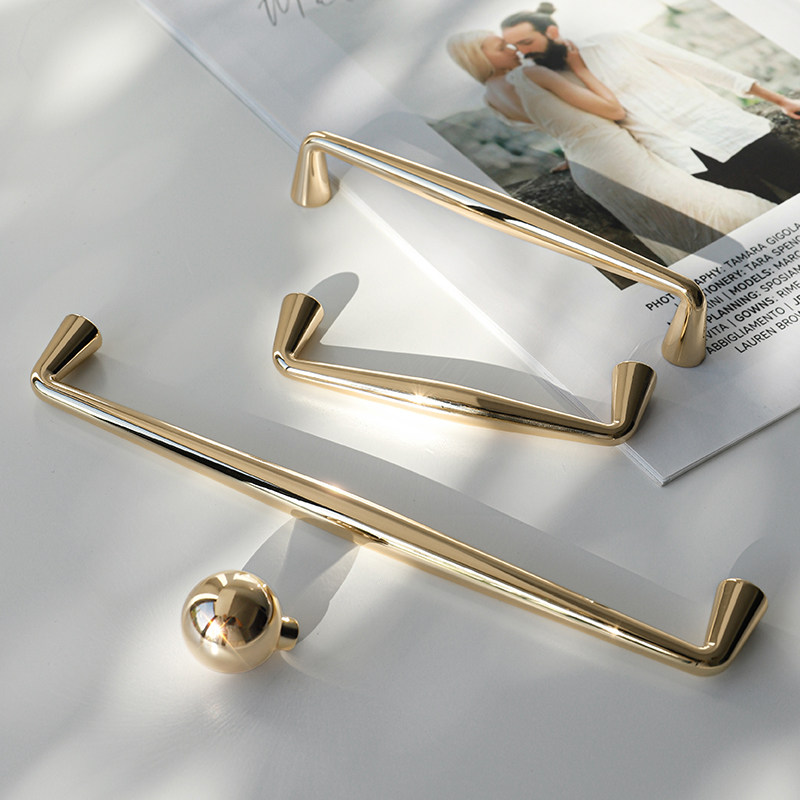 柜门拉手现代简约轻奢黑色衣柜橱柜单孔柜子抽屉门把手铝合金手柄