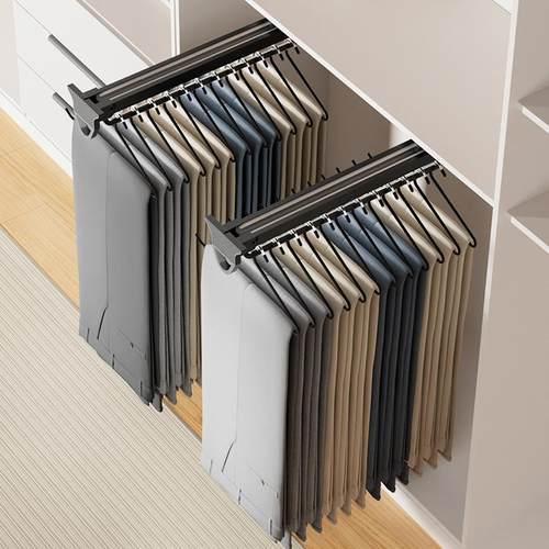 新款太空铝裤架滑轨送鹅型裤架