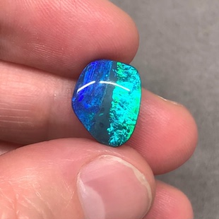 4mm 10.6 澳洲天然欧泊电光蓝克莱因蓝铁欧泊戒指吊坠5ct 13.8