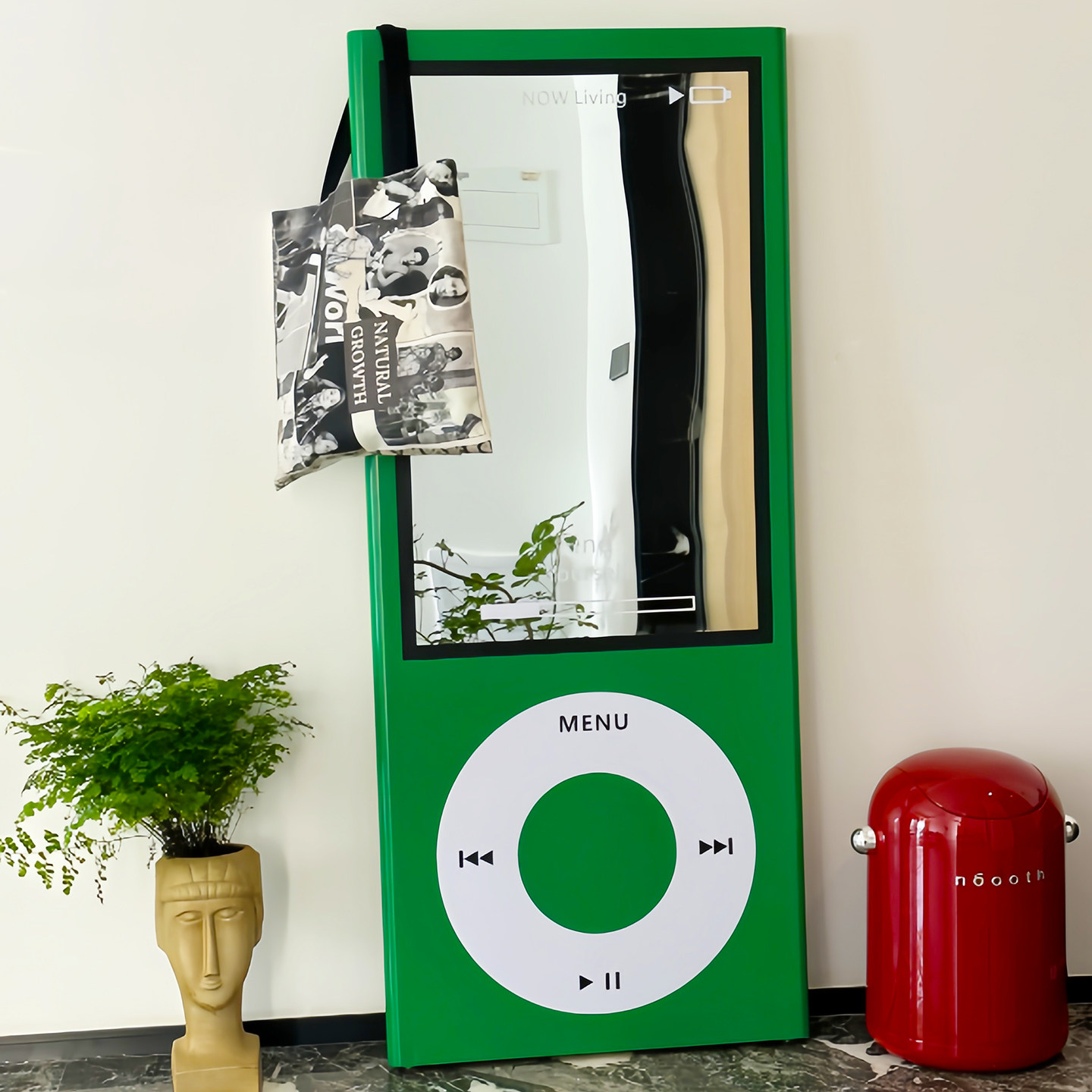 iPod Mirror落地全身镜mp3创意穿衣镜客厅实木试衣镜【顺丰现货】